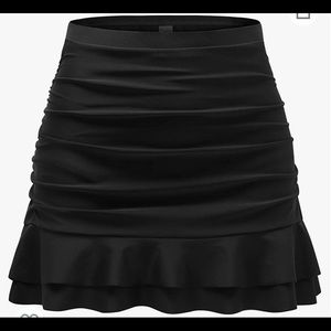 Black High-Waisted Swim Skirt